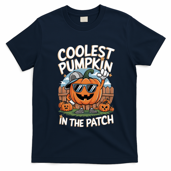 Coolest Pumpkin In The Patch Cute Gift T-Shirt - Navy Blue