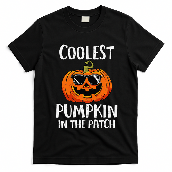 Coolest Pumpkin In The Patch Funny Halloween Gift T-Shirt - Black