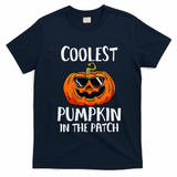 Coolest Pumpkin In The Patch Funny Halloween Gift T-Shirt - Navy Blue