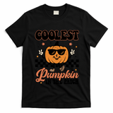 Coolest Pumpkin In The Patch Fall Vibes Retro Halloween Autumn T-Shirt - Black