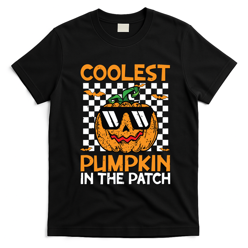 Coolest Pumpkin In The Patch Outfit Halloween T-Shirt - Black