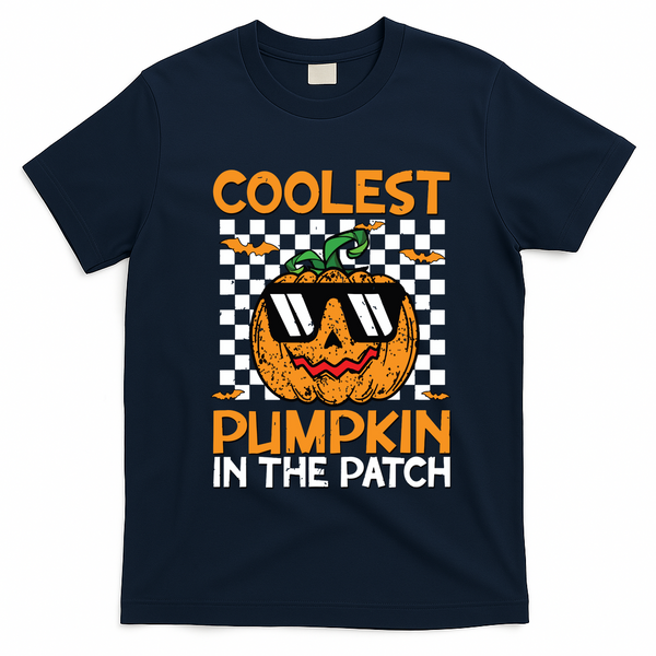 Coolest Pumpkin In The Patch Outfit Halloween T-Shirt - Navy Blue