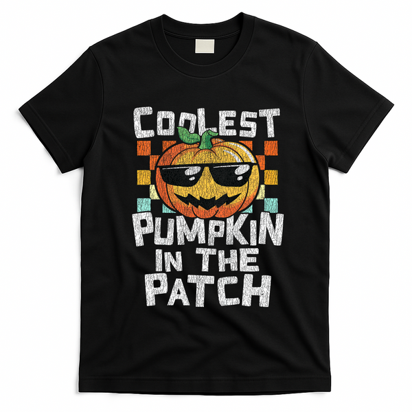 Coolest Pumpkin In The Patch Halloween Girls T-Shirt - Black