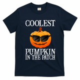 Coolest Pumpkin In The Patch Funny Halloween T-Shirt - Navy Blue