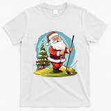 Christmas Santa Claus Golf Xmas Gift T-Shirt - White