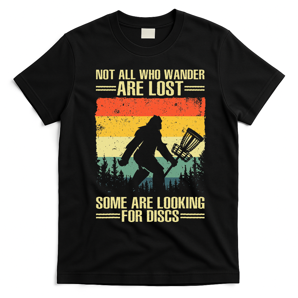 Disc Golf Art Disc Golf Player T-Shirt - Black