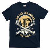 Disc Golf Aim For The Chains Skull T-Shirt - Navy Blue