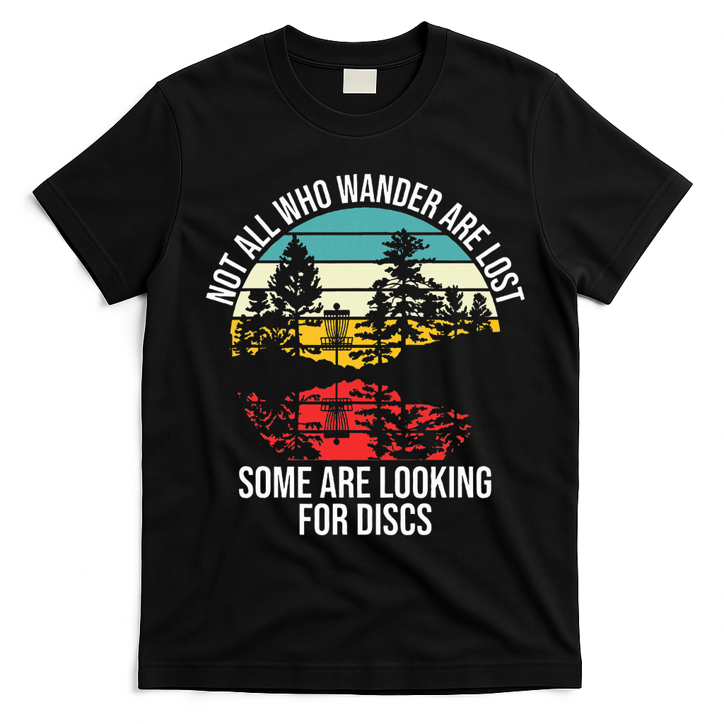 Disc Golf Basket Wandering T-Shirt - Black