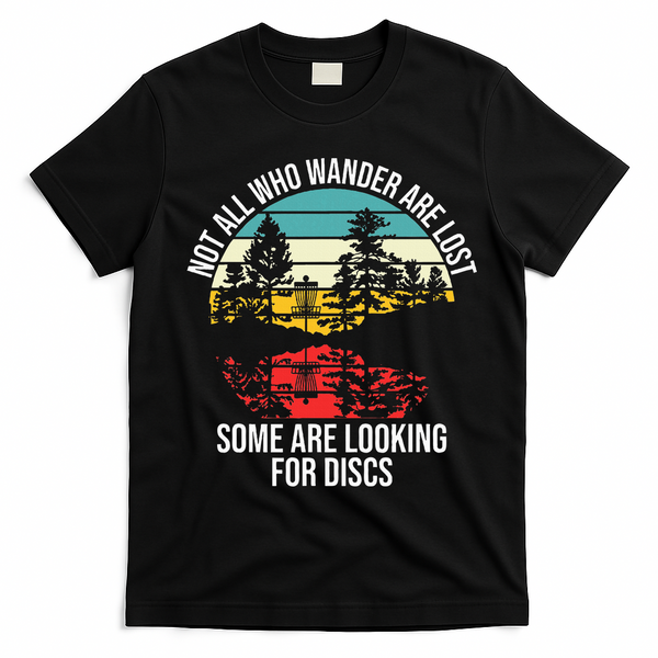 Disc Golf Basket Wandering T-Shirt - Black