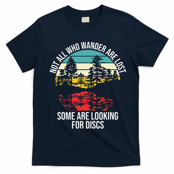 Disc Golf Basket Wandering T-Shirt - Navy Blue