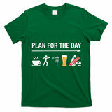 Disc Golf Basket Frisbee Golfing Frolf Coffee Beer Adult T-Shirt - Irish Green