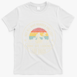 Disc Golf Basket Retro Not All Who Wander Are Lost Bigfoot T-Shirt - White