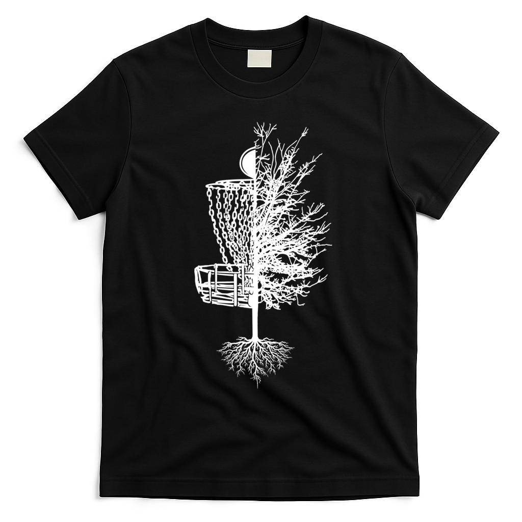 Disc Golf Basket Tree T-Shirt - Black