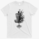 Disc Golf Basket Tree T-Shirt - White