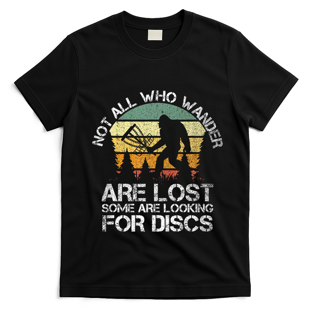 Disc Golf Funny Bigfoot Apparel T-Shirt - Black