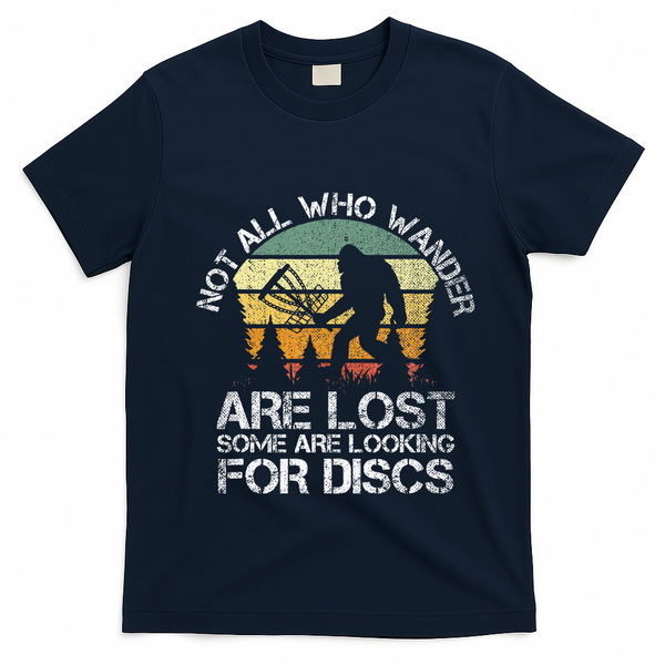 Disc Golf Funny Bigfoot Apparel T-Shirt - Navy Blue