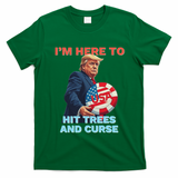 Disc Golf Funny Hit Trees And Curse Retro Disc Golf T-Shirt - Irish Green