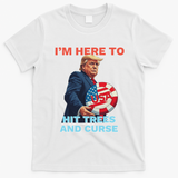 Disc Golf Funny Hit Trees And Curse Retro Disc Golf T-Shirt - White