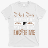 Disc Golf Funny Discs & Chains Excite Me Brown T-Shirt - White