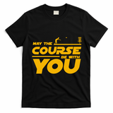 Disc Golf May The Course Be With You Frisbee Golf Gift T-Shirt - Black