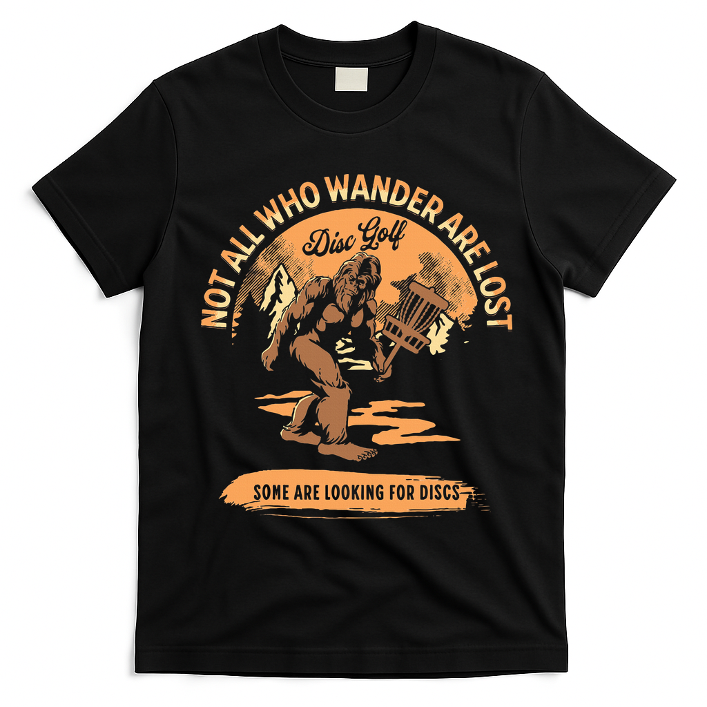 Disc Golf Not All Who Wander Are Lost T-Shirt - Black