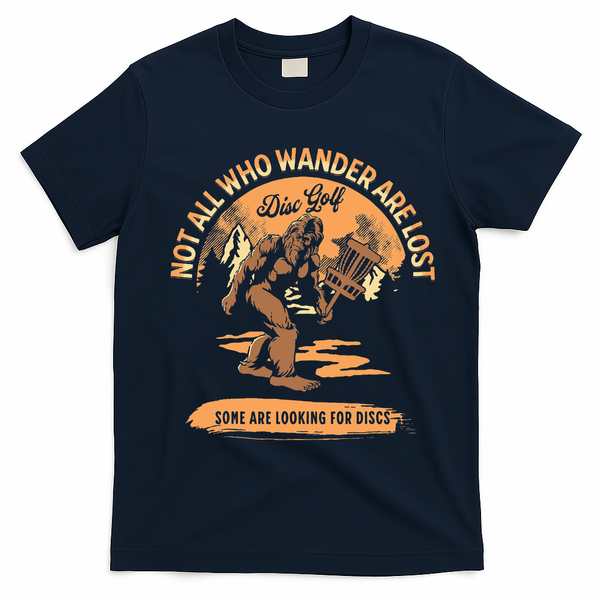 Disc Golf Not All Who Wander Are Lost T-Shirt - Navy Blue