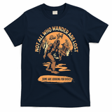 Disc Golf  Not All Who Wander Are Lost Funny Sarcastic T-Shirt - Navy Blue