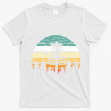 Disc Golf Retro Sunset Vintage Frisbee Golf T-Shirt - White