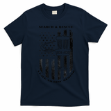 Disc Golf Rescue Squad Never Lose a Disc Black T-Shirt - Navy Blue