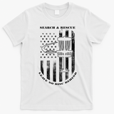 Disc Golf Rescue Squad Never Lose a Disc Black T-Shirt - White