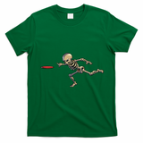 Disc Golfing Skeleton Halloween Disc Golf Halloween T-Shirt - Irish Green