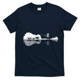 Disc Golf Sunset Guitar Guitarist Player Outfit Gift For Those Who Play Frolf T-Shirt - Navy Blue