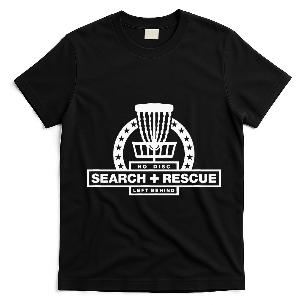 Disc Golf Search and Rescue Disc Golf Gift Funny Disc Golf T-Shirt - Black
