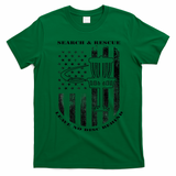 Disc Golf Search & Rescue Leave No Disc Behind Black T-Shirt - Irish Green