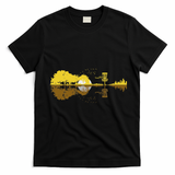 Disc Golf Sunset Guitar Guitarist Player Golfing Frisbee Dad T-Shirt - Black