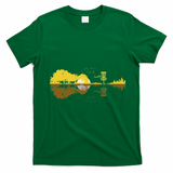 Disc Golf Sunset Guitar Guitarist Player Golfing Frisbee Dad T-Shirt - Irish Green