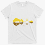 Disc Golf Sunset Guitar Guitarist Player Golfing Frisbee Dad T-Shirt - White