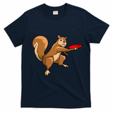 Disc Golf Squirrel Frolf Frisbee Golf Disc Gift T-Shirt - Navy Blue