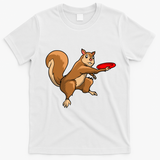 Disc Golf Squirrel Frolf Frisbee Golf Disc Gift T-Shirt - White