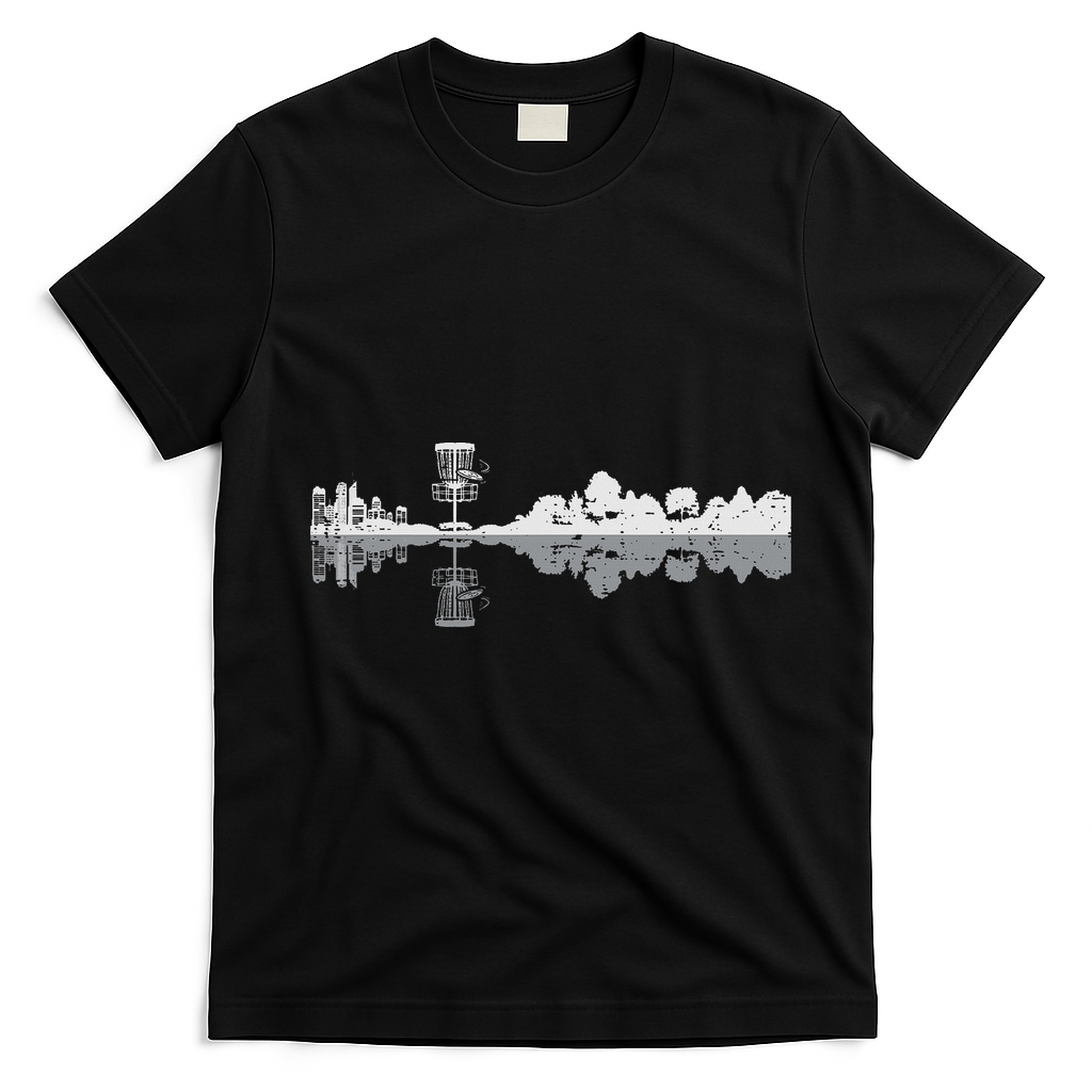 Disc Golf Trees Landscape Frisbee Golfer Frolf Women T-Shirt - Black