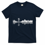 Disc Golf Trees Landscape Frisbee Golfer Frolf Women T-Shirt - Navy Blue