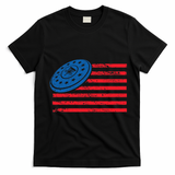 Disc Golf T USA Flag Disc Golf T-Shirt - Black