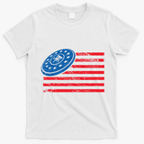 Disc Golf T USA Flag Disc Golf T-Shirt - White
