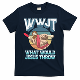 Disc Golf Wwjt What Would Jesus Throw Frisbee Golf Christian T-Shirt - Navy Blue