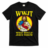Disc Golf Wwjt What Would Jesus Throw Frisbee T-Shirt - Black