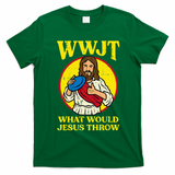 Disc Golf Wwjt What Would Jesus Throw Frisbee T-Shirt - Irish Green