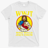 Disc Golf Wwjt What Would Jesus Throw Frisbee T-Shirt - White