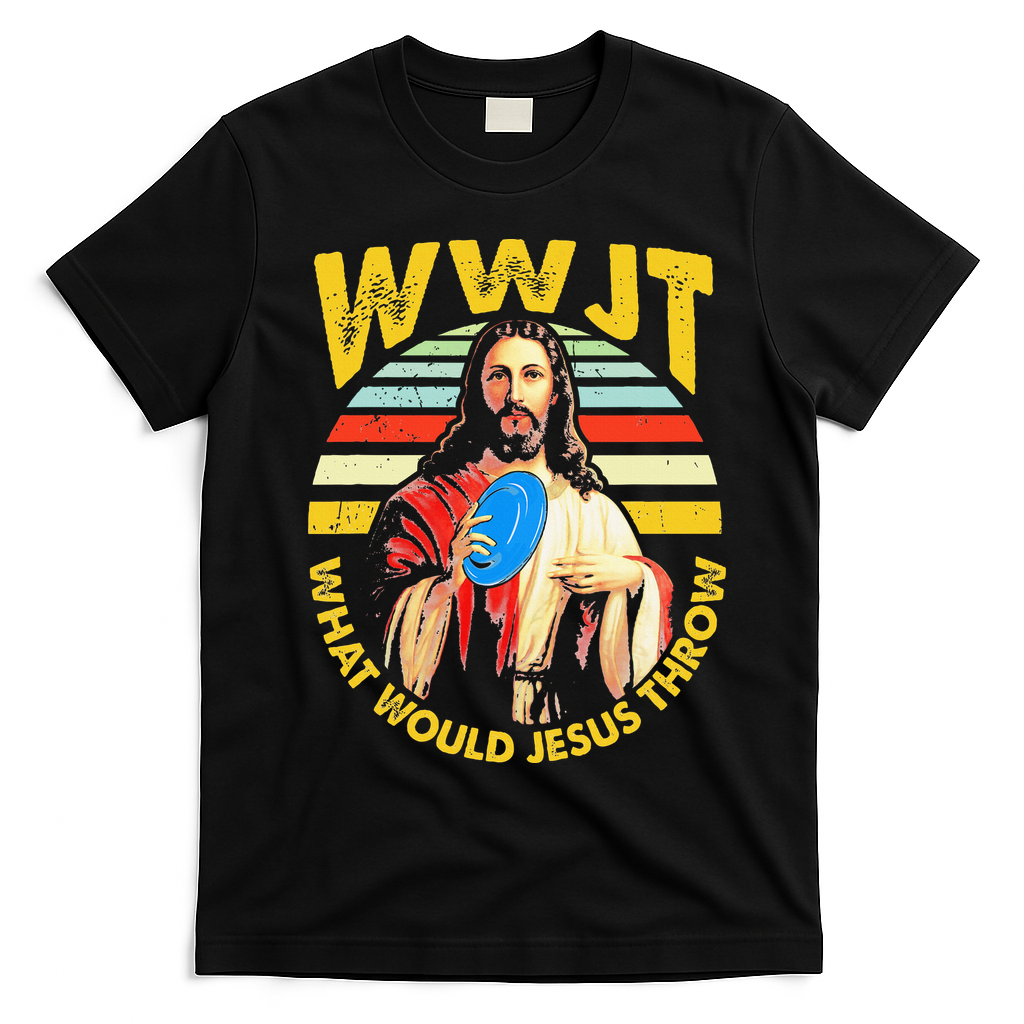 Disc Golf What Would Jesus Throw Frisbee Golf Wwjt Christian T-Shirt - Black