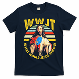 Disc Golf What Would Jesus Throw Frisbee Golf Wwjt Christian T-Shirt - Navy Blue