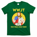 Disc Golf What Would Jesus Throw Frisbee Golf T-Shirt - Irish Green